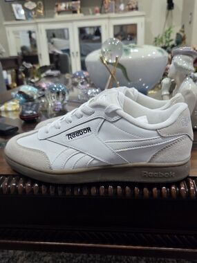 Reebok White and Light Cream Classic Leather Sneaker
